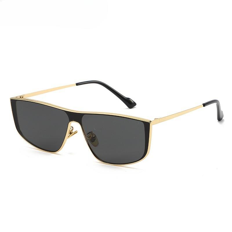 High-quality metal integrated sunglasses y2k fashionable retro concave glasses, UV-proof travel sunglasses for women