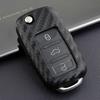 Volkswagen Key Case for Bora, Golf, Skoda - Carbon Fiber Silicone Shell