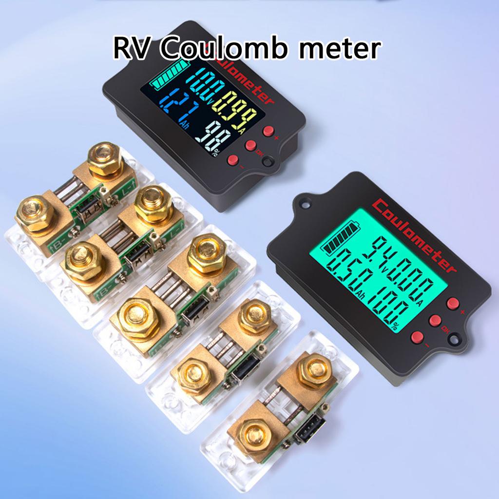 Coulomb Counter Meter 8-120V 50A Battery Monitors Coulometer Voltmeter Ammeter Battery Capacity Tester Precise Detection