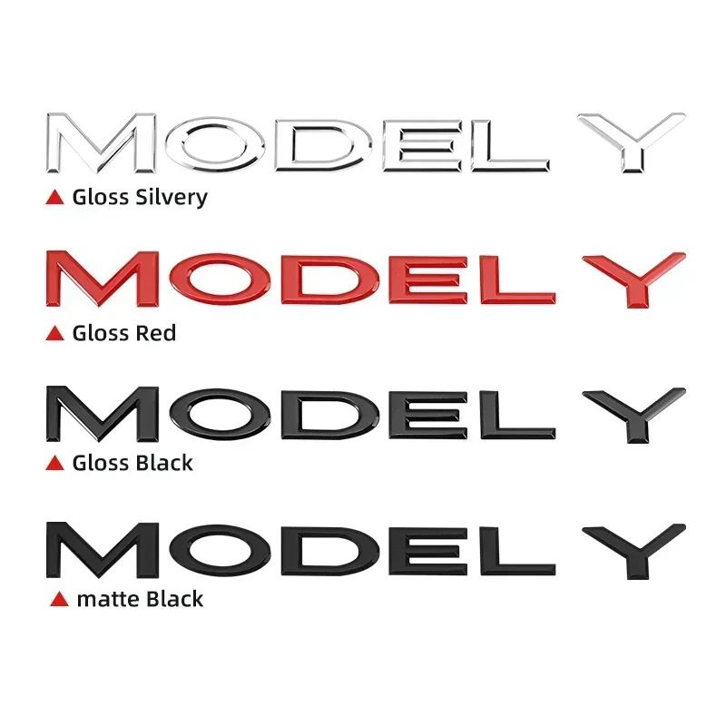 Autoaufkleber Tesla 3D ABS Logo Emblem Buchstaben Auto Kofferraumplakette Hintere Buchstabenbeschriftung Galvanisiert Für Tesla MODEL 3 Y Zubehör