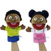 1/2/6pcs Black Skin Family Member Hand Puppet Open Mouth Stuffed Glove Role Play Toy Story Telling Prop Mom Ventriloquist Muppet