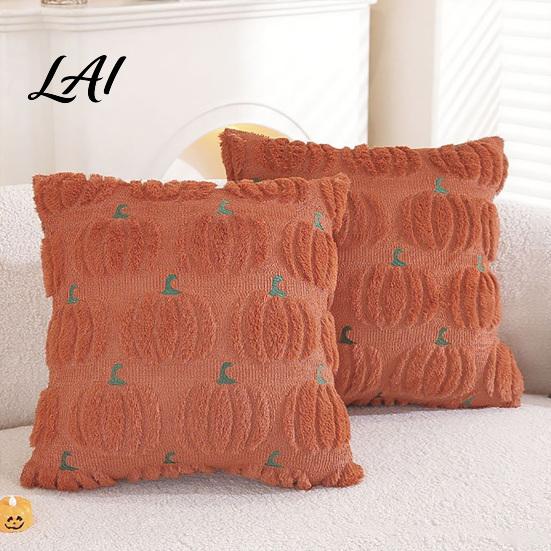 Cozy Seasonal Cushion Case Plush Pumpkin Cover Halloween Throw Pillow 18 X Fall Themed Cases Inches Maple Leaf for Sofa Couch Decor Breathable