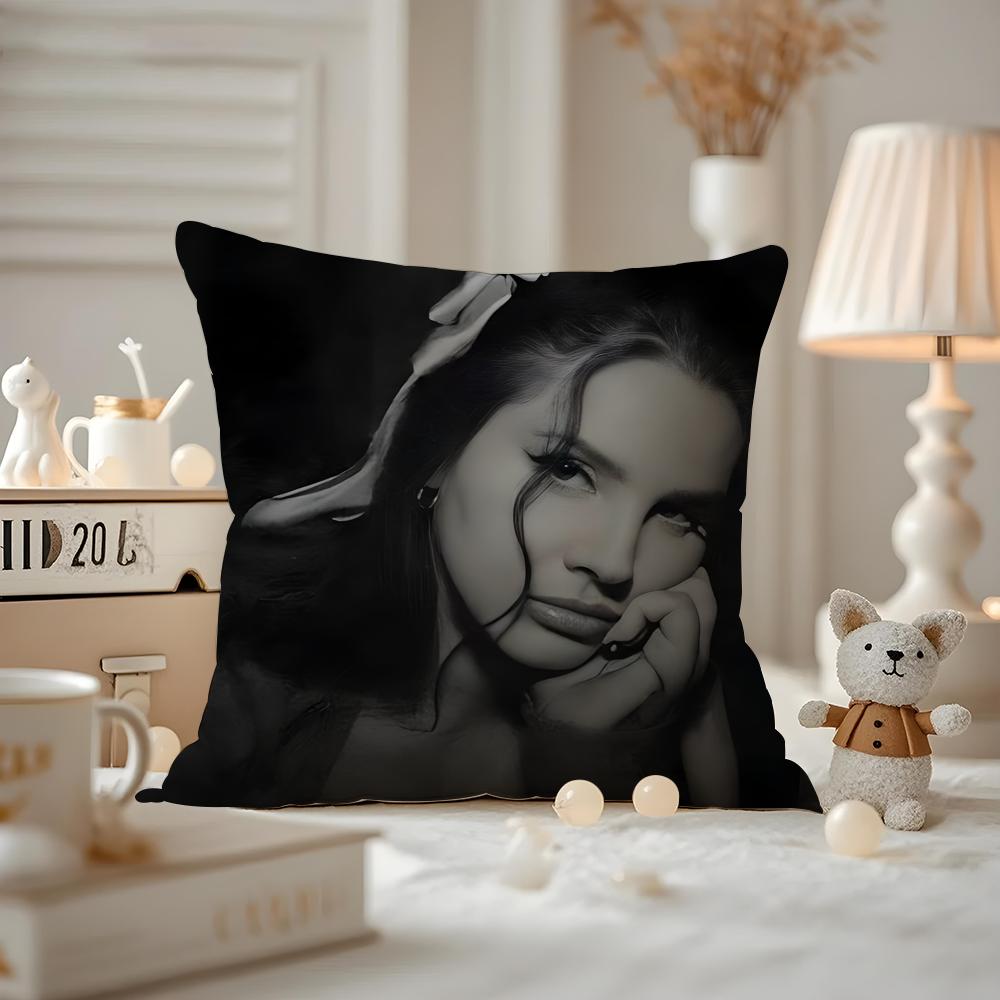 Singer L-Lana Del Rey Cushion Cover Anti-dustmite Pillowcase Invisible zipper silky short plush Sofa cushion cover
