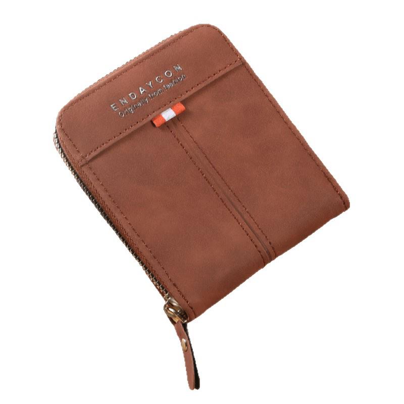 Men's Retro Casual Short Zipper Wallet with Buckle