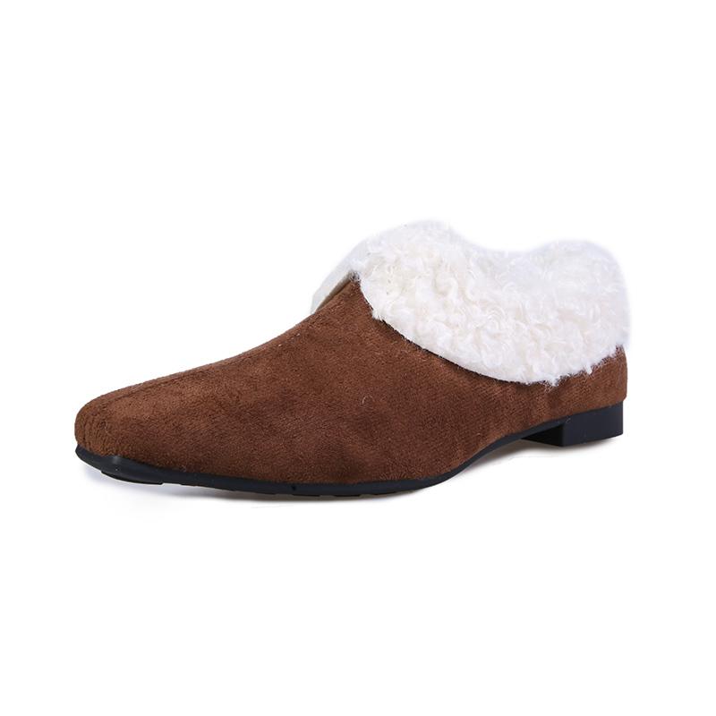 

Модные Элегантные Леопардовые Плюшевые Слипоны Ботильоны Женские Зимние Лоферы из Меха Тедди Женские Элегантный Дизайн Бренда Теплые Пушистые Плоские Туфли 35