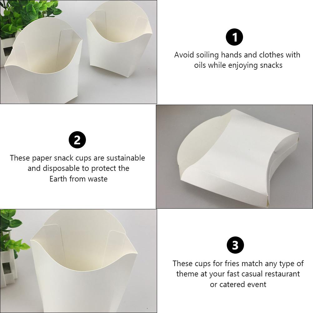 50 Pcs French Fries Box Professional Snack Container Fry Holder Supply Disposable Accessory Portable Paper Bag Popcorn