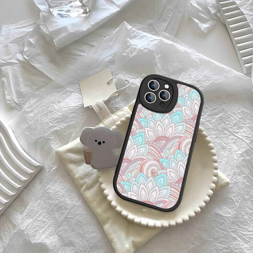 Mandala Painting Phone Case For iPhone 16 15 14 13 12 11 Pro Max Plus Leather Shockproof Cover