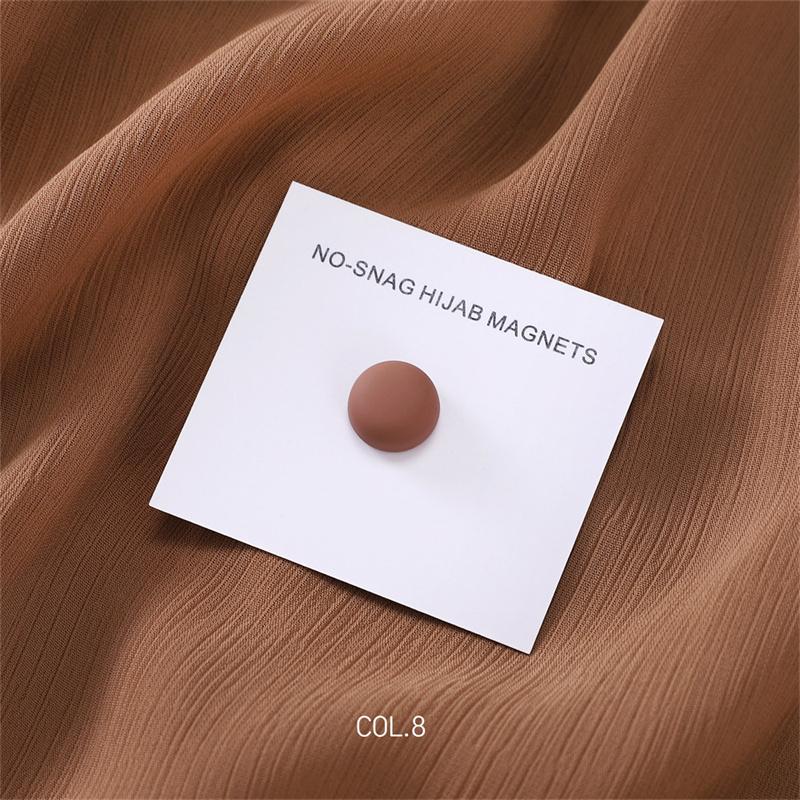 New 54color Matte Silk Scarf Hijab Magnet Brooch Strong Magnetic Buttons Round Shawl Dual-use Collar Clip Cufflinks