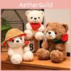Plush Teddy Bear Gift For Valentines Day With Rose Flower Design For Kids And Adults