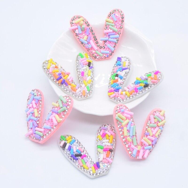 

10 шт., мягкие стразы, кроличьи уши, аппликация, сделай сам, палочка для скрапбукинга, нашивки, аксессуары для рукоделия, украшения, принадлежности