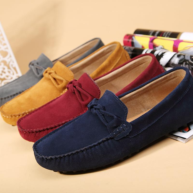 Fashion Summer Men's Suede Leather Shoes Handmade Male Loafers New Arrival Slip On Men Dress Shoes Breath Men Driving Footwear Moccasins