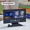 Large Screen Electronic Alarm Clock LED Weather Display Temperature Humidity Monitor Voice Control Home Timepiece Decor Gifts