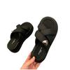 Internet Celebrity Slippers Women's Summer Wear Niche High Sense 2025 New Black Super Fire Heightening Platform Sandals Beach Shoes