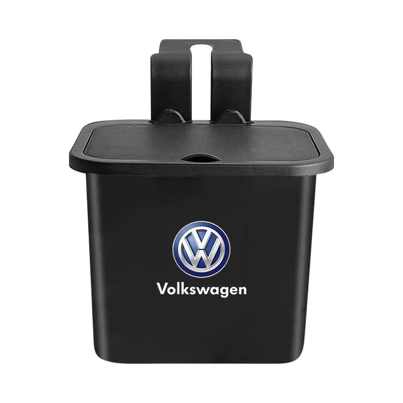 

2026 Hot For Volkswagen VW 1Pcs Car Trash Can Portable Hanging Vehicle Garbage Case Car Goods For Volkswagen CC Golf 6 7 GTI Tig чёрный