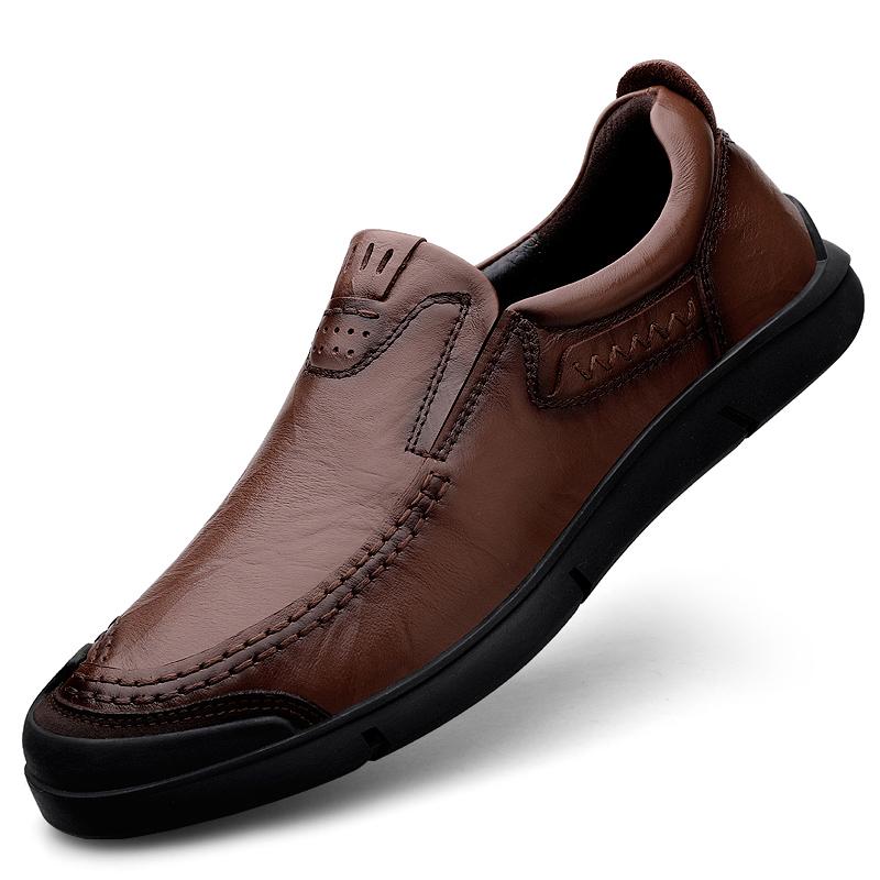 

Male Genuine Leather Casual Loafers Comfortable Classic Mens Slip on Shoes Male Comfortable Business Shoe All-match Men Flats 38