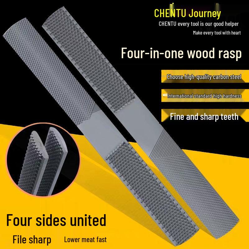 Upgraded Four-in-One Hardwood Woodworking File: Coarse, Grinding, Shaping, and Hand File