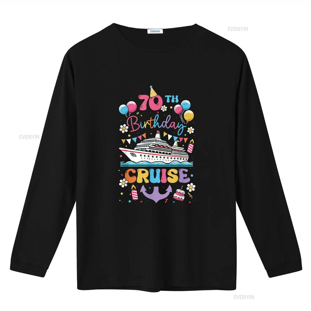 70th Birthday Cruise 70 Years Old Cruising Crew T Shirt vintage Washed Breathable Casual homme Stylish Unisex Stretched