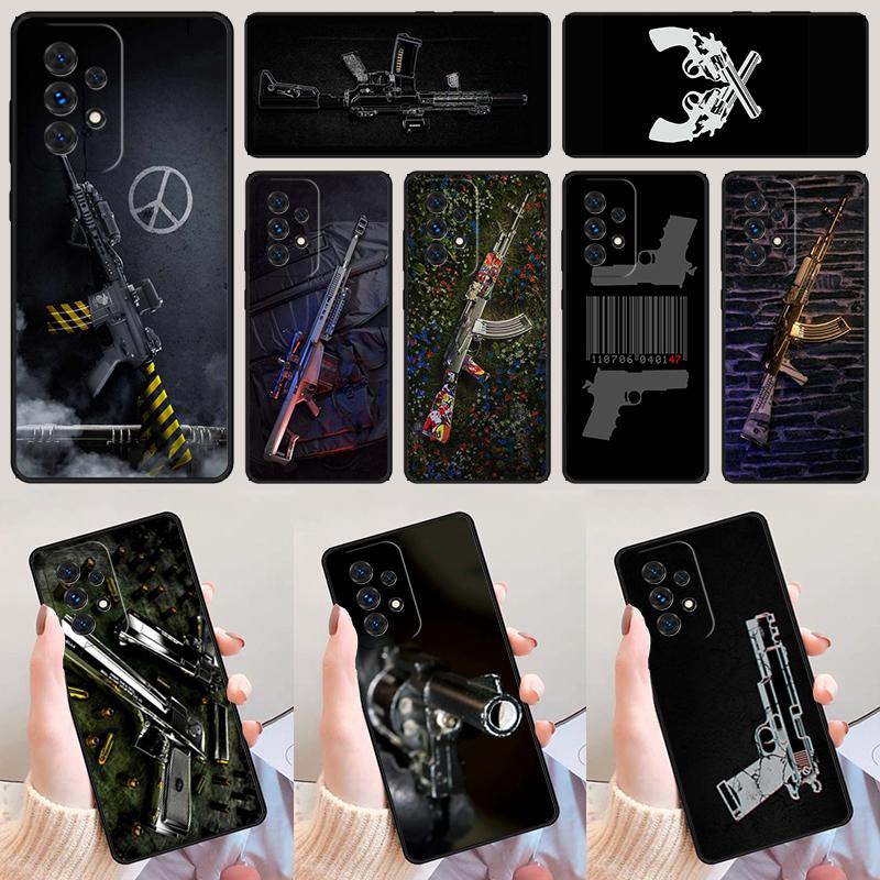 Pistol Gun phone case For Samsung Galaxy A42 A31 A40 A51 A71 A32 A80 A91 A52 A72 A73 A20e A21S A50 A70 A11 A12 Cover