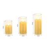 New 3 PCS/Set LED Flickering Flameless Pillar Amber Candles Battery Operated Acrylic  Candle  Wedding Halloween Christmas
