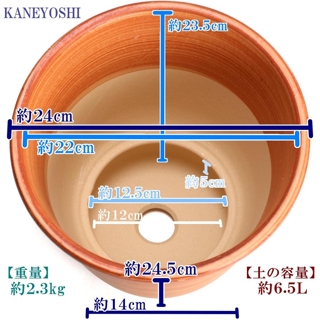 KANEYOSHI Ceramic Flower Koharu with Made In Japan with Reliable Domestic Quality Mikawa-yaki Pot, (Koharu), Orange, No. 8, Plate,