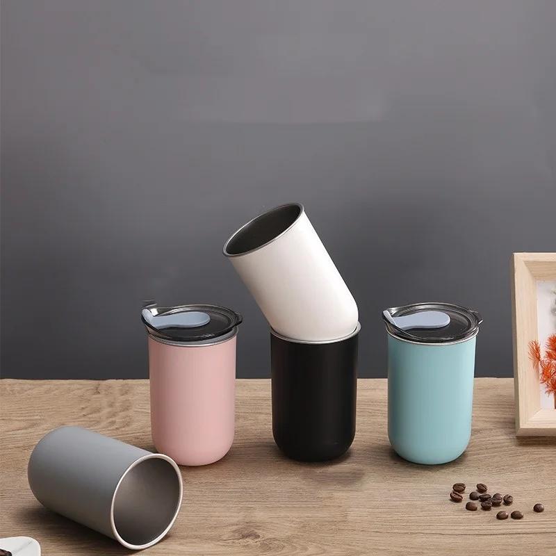 300 ml kahekihiline isoleeritud espressotass kaanega roostevabast terasest sisemine termostops Lekkekindel kaasaskantav välireisitass
