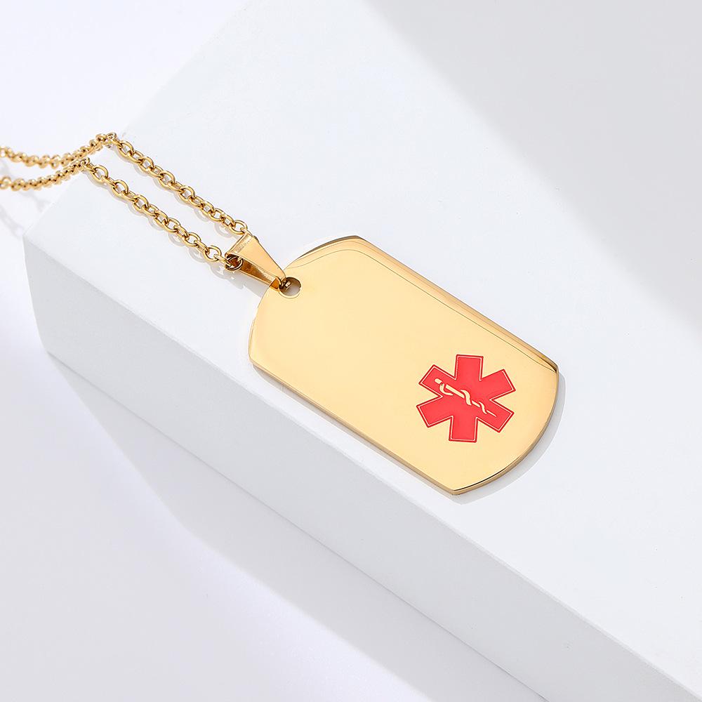 Military Medical Tag Necklace - International Nurses Day Stainless Steel Pendant Jewelry