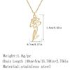 Kinitial Stainless Steel Birth Month Flower Necklace Snowdrop Daisy Rose Pendant Neck Chains Trendy Jewelry Birthday Gift