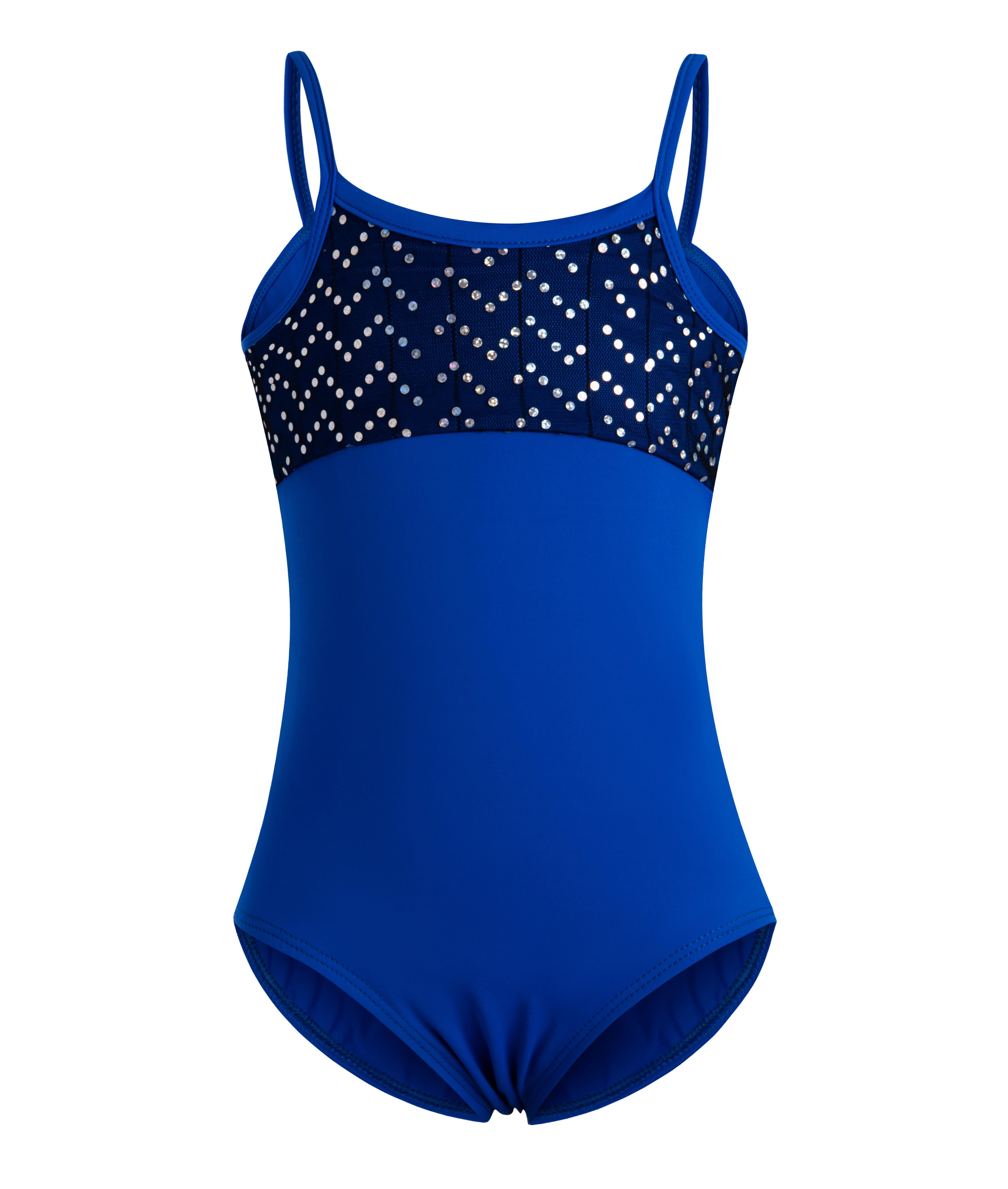 

Балетный купальник для девочек на бретелях с пайетками спереди и цветочным вырезом сзади XL 8-9Y