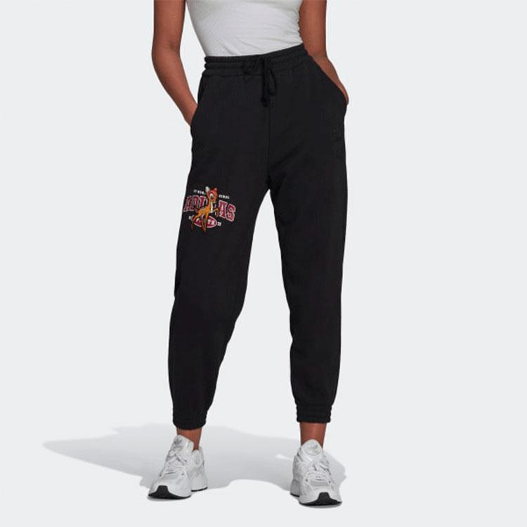 adidas Originals X Disney Bambi Print Casual Long Pants Women Bottoms Black HE6859