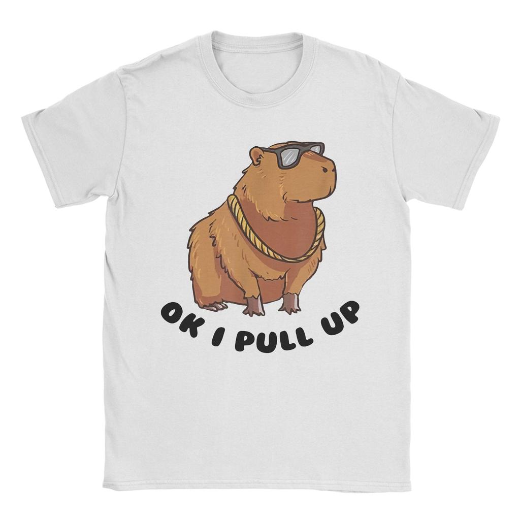 Kawaii Capybara Animal Tshirts Unisex Unisex Novelty 100 Cotton Tees Round Neck Short Sleeve T Shirt Gift Tops