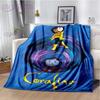 Gothic Style Animated Print Plush Blanket–Soft Throw for Kids, Family Napping, Sofa or Bed – Warm Flannel Bedspread for Home Use