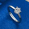 1 Piece 925 Sterling Silver Open-Ended Exquisite Zircon Ring for Women, Jewelry Gift, Wedding Accessories