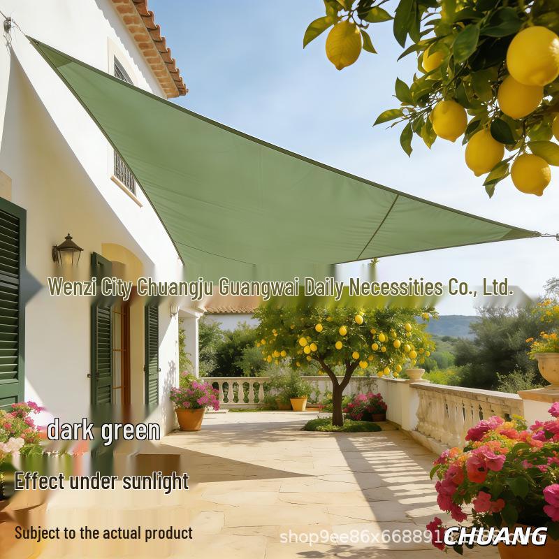 1x1x1 Meter Dreieckiges Sonnensegel: Regenfestes, Reißfestes Oxford-Gewebe für Außenbereiche, Carports und Balkone.