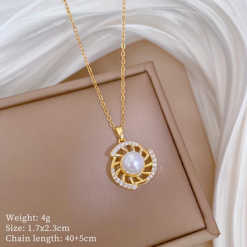 Copper Micro-Inlaid Necklace Women'S Copper Micro-Inlaid Real Gold Electroplating Simple And Exquisite Collarbone Chain Neck Chain