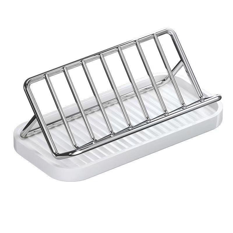 Robust Stainless Steel Soap Tray with Drainage Solution for Kitchen and Bathroom