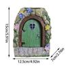 Garden Fairy Door Statue Solar Garden Statue Outdoor Fairy Gate Resin Tree Miniatures With Steps And Open Door Mystical Lighted