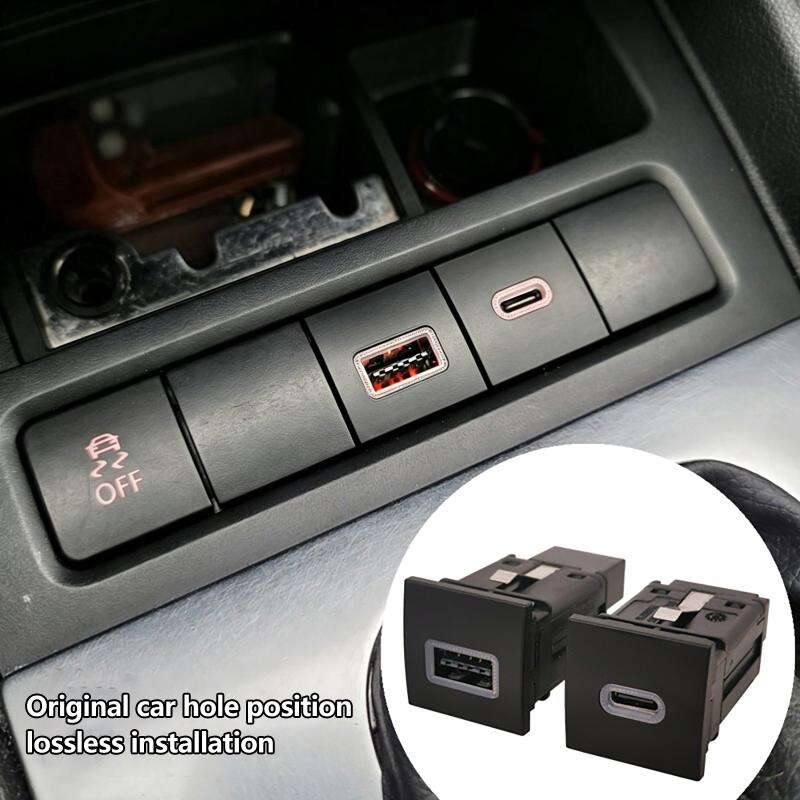 1Pcs Pd Quick Charge Phone Charging Adapter  Red Led Car Usb Charger Outlet Button For Golf 6 Mk6 5 Scirocco 2006-2012