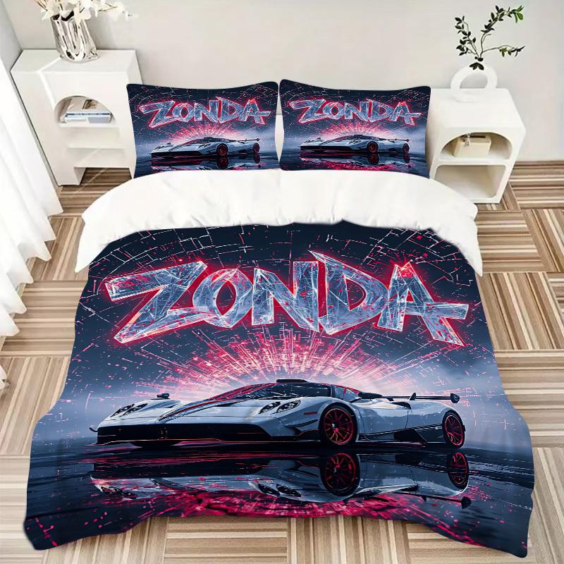 3pcs Pagani Zonda Duvet Cover Set - Machine Washable, Includes 1 Duvet Cover and 2 Pillowcases, No Core Included yy251022206