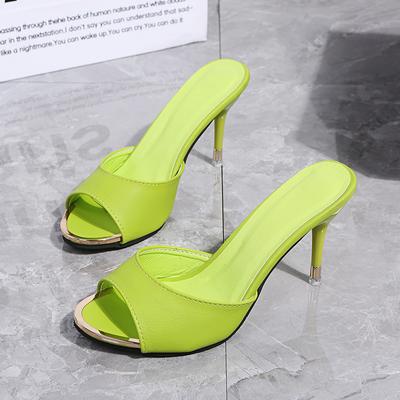 Fashion High Heel Sandals 2024 Summer New Casual Style Slippers Slim Heels Sexy Daily Comfort Versatile Non Slip Women's Shoes
