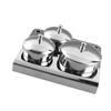 3pcs Stainless Steel Nail Art Mini Powder & Liquid Set Cans Storage Box Compact Manicure Tools