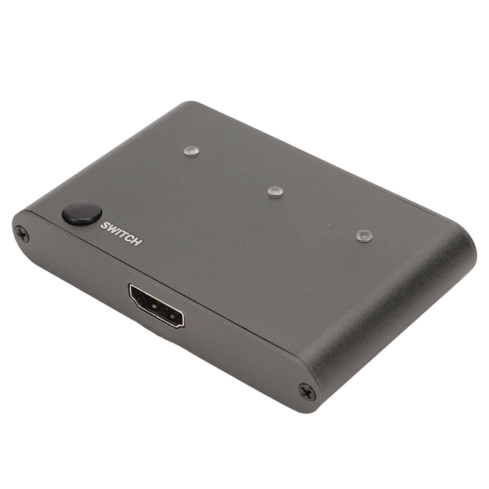 

HD Multimedia Interface Switch 3in 1out 3Gbps Transmission 3 Port 4K Switcher Splitter for