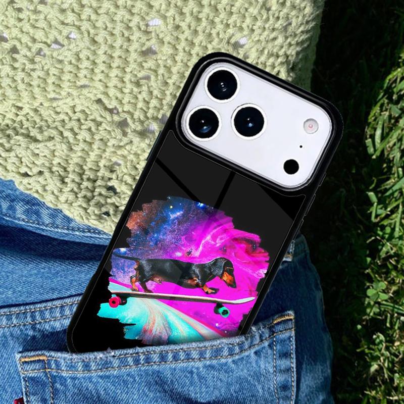 Skater Dog In Space Phone Case For iPhone 17 AIR 16 Pro Max 15 14 Pro 11 12 13 Shockproof Silicone Cover