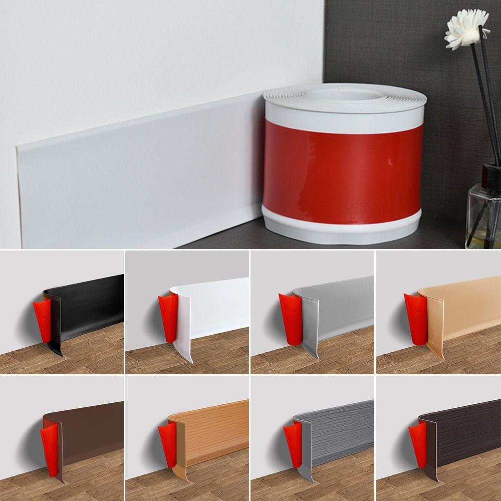 Self Adhesive Wall Base Moulding Trim 4 Inch x 3.28 Feet Home Decoration