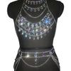 Rhinestones Body Chain Crystal Chest Chain Bra Top Waist Chains Summers Beach Body Jewelry Accessories for Women Girls
