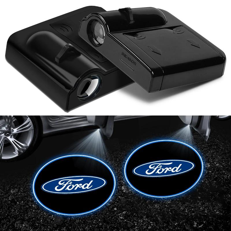 New Led Car Door Logo Light HD Laser Welcome Projector Lamps For Ford Fiesta C-Max Kuga Ranger Raptor KA Fusion ST Transit Edge