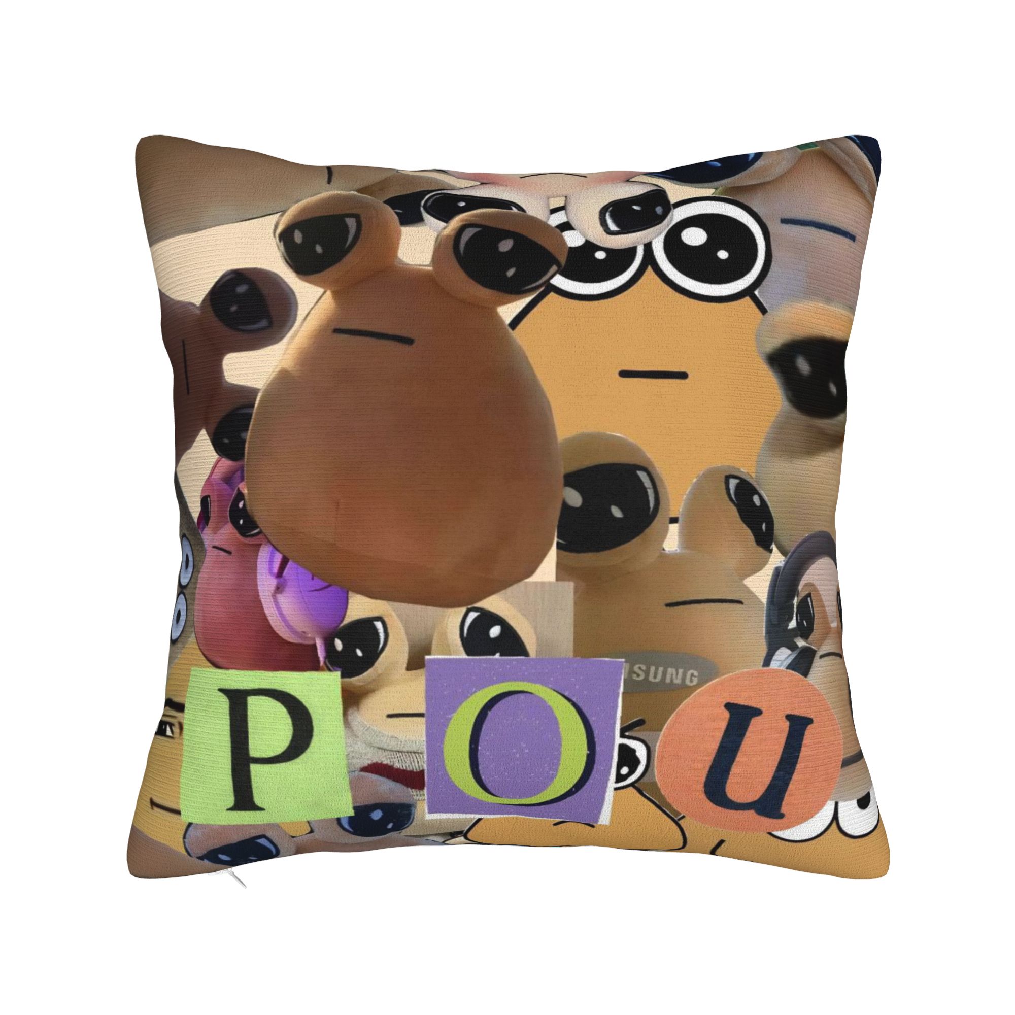 

My Pet Alien Pou Pillowcase Polyester Cushion Cover Decorations Game Cartoon Throw Pillow Case Cover Home Wholesale 40*40cm 12x12Inch