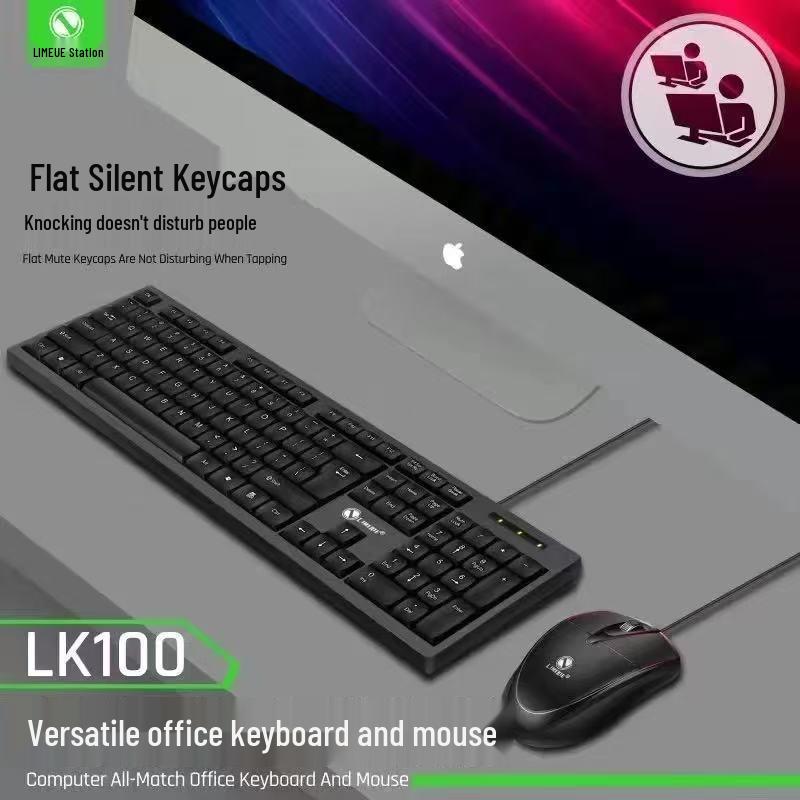 Gaming Style USB Keyboard and Mouse Set with Backlit Mechanical Feel for Desktop and Laptop