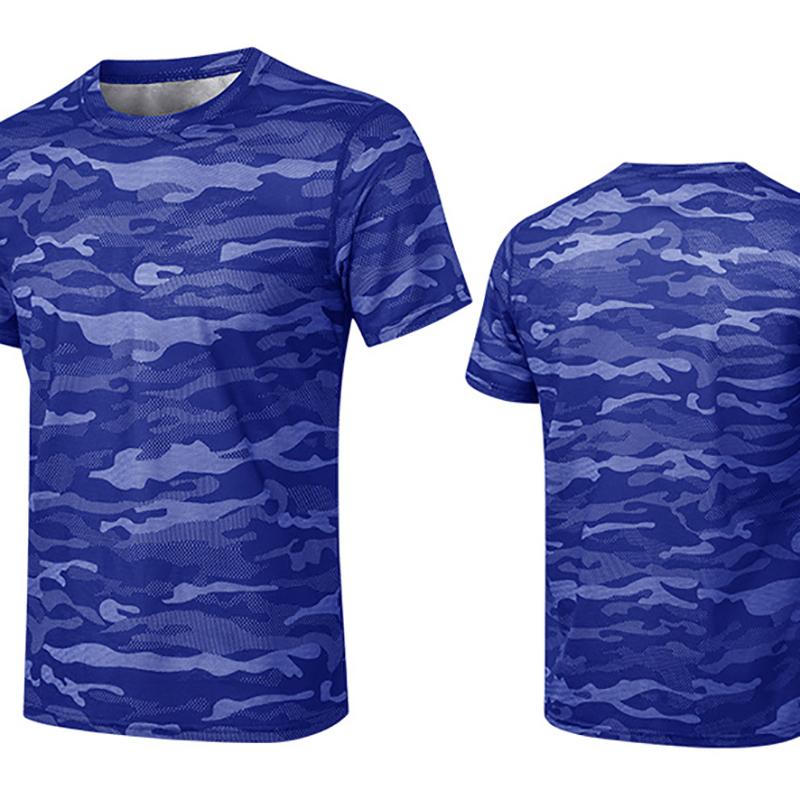 IELGY Quick-drying Camouflage Sports T-shirt Breathable Men Short Sleeve Loose Top Running