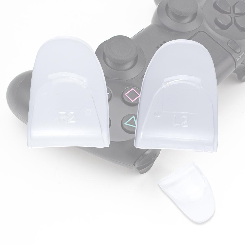 2 PCS  Set Durable R2 L2 Buttons Trigger Extender Extension for PS4 Controller (Transparent)