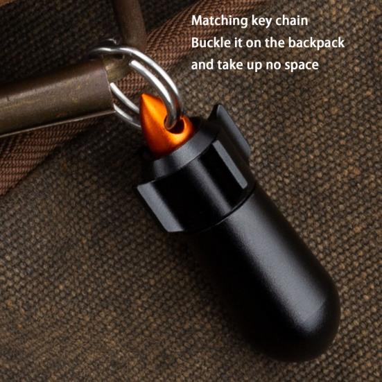 Mini Sealed Jar Waterproof Moisture-proof High Hardness Good Sealing Aluminum Alloy Keychain Tablet Bottle Camping Supply